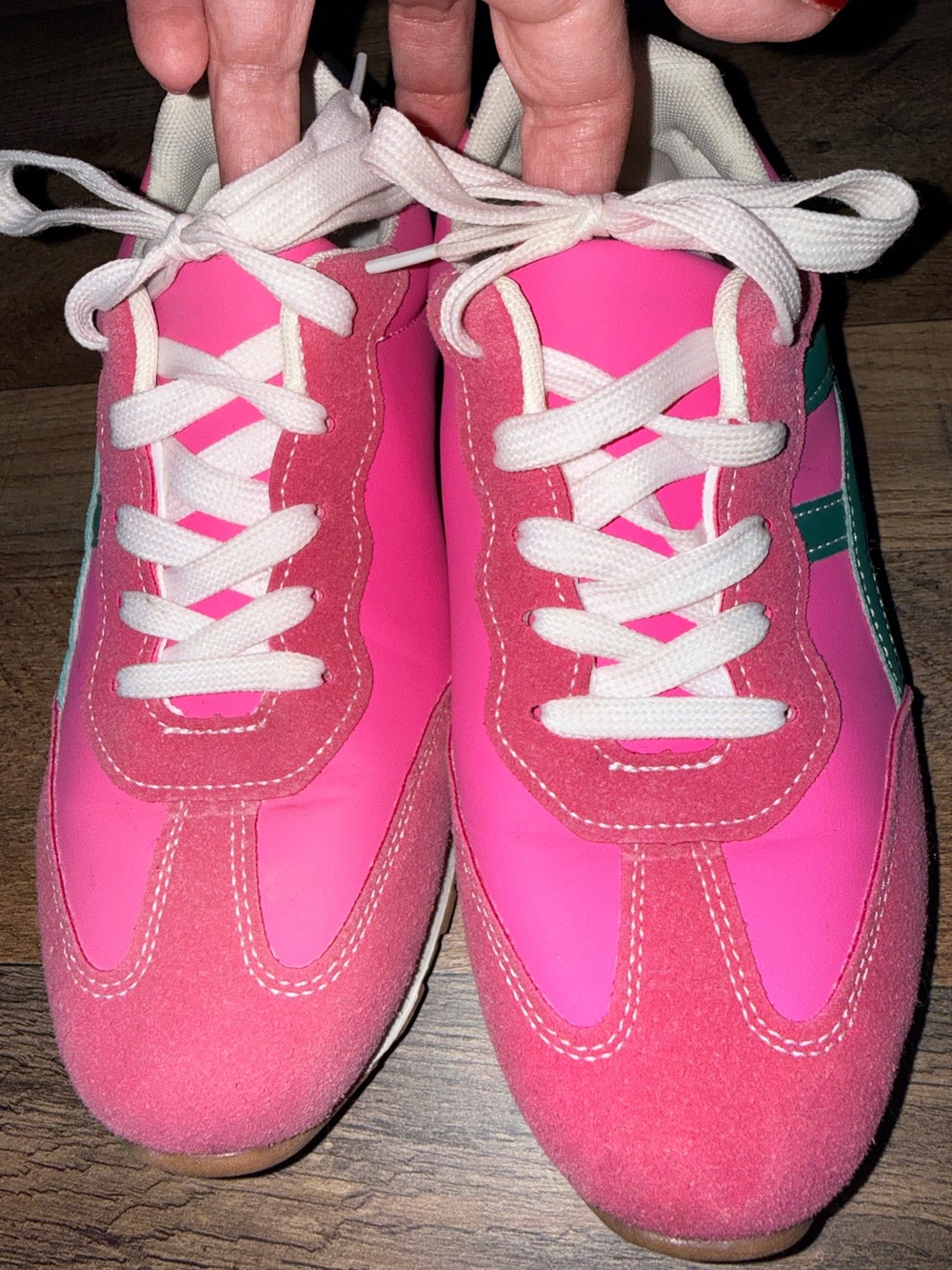 SHEIN Pink and Green women’s Athletic Sneakers